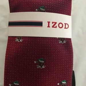 Izod Winter/Christmas Fox Tie 100% Silk